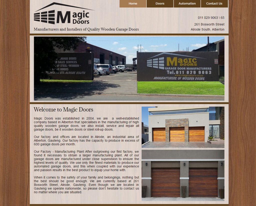 website design for magic doors